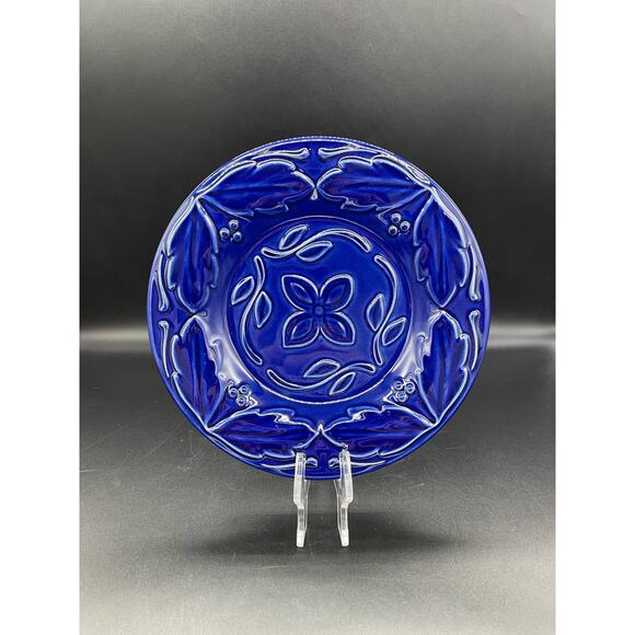 Pfaltzgraff Cobalt Blue Embossed Salad Plate 9" USA - Picture 1 of 6